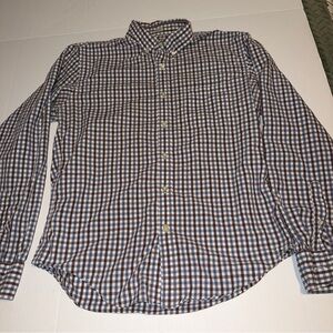 J. Crew Men's Button-Down Check Shirt in Blue and Brown